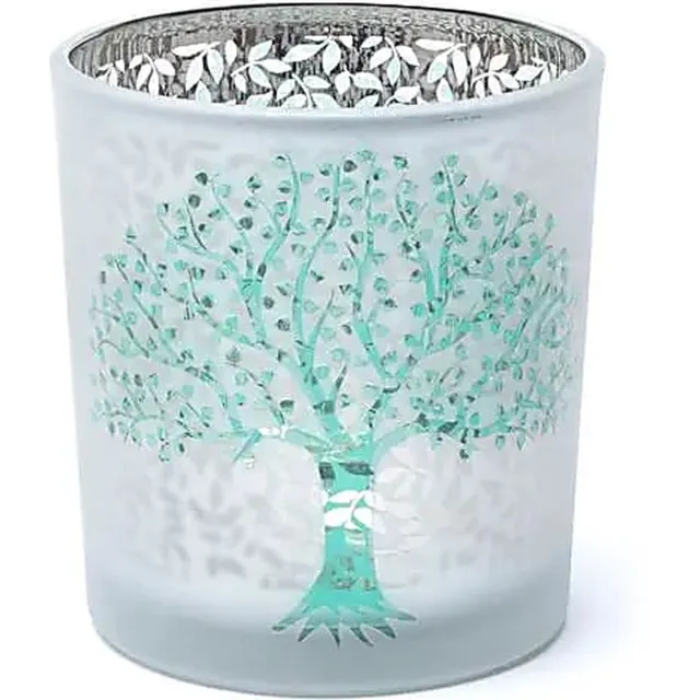 Phoenix Import Mani Bhadra Yogi & Yogini - Sfeerlicht - matglas/metallic - Levensboom wit