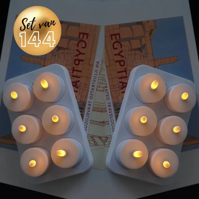 Ozocozy Oplaadbare Waxinelichtjes - 144 Stuks - Met Afstandsbediening - 48+ Branduren - Timerfunctie - Theelichtjes - Horeca Kaarsen - Oplaadbare LED Kaarsen - Veilig & Duurzaam Wit
