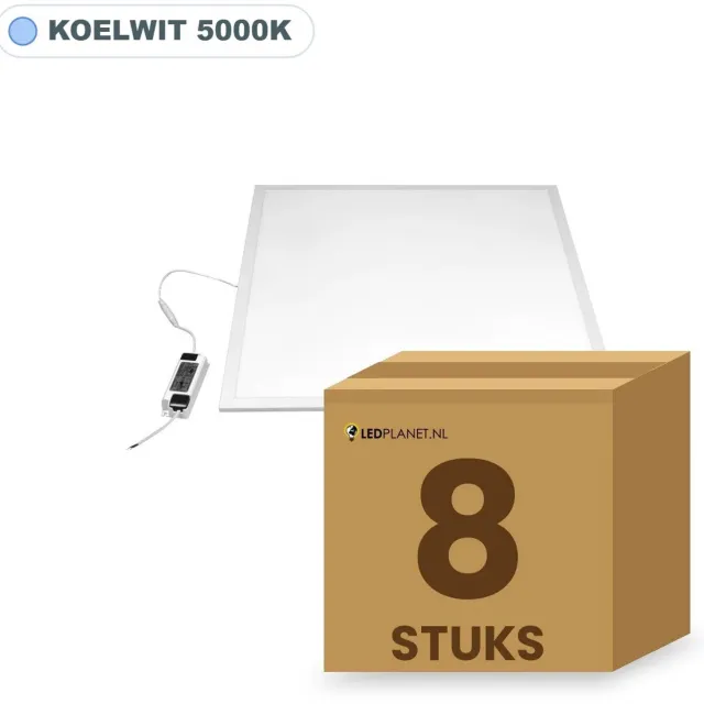 Tsong LED paneel 60x60 cm - 8 stuks - 28W - Koelwit 5000K - 3920 lm - UGR