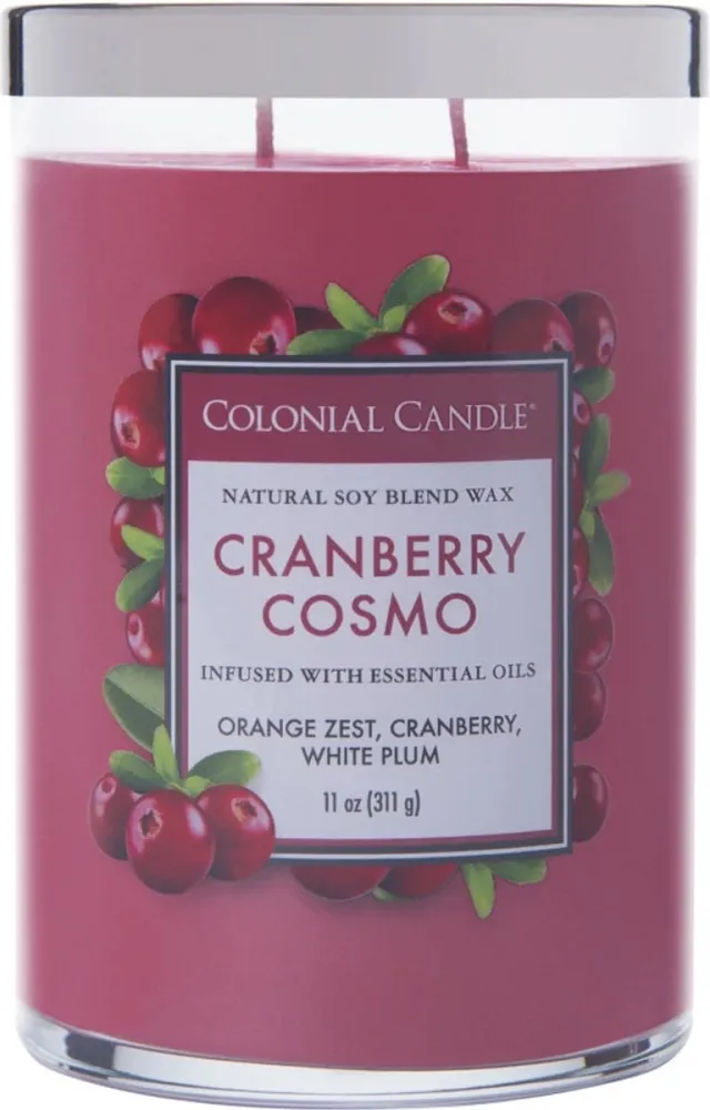 Colonial Candle Small Classic Cylinder geurkaars Cranberry Cosmo - 311g Rood