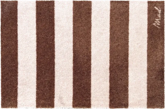 Madaboutmats Mad About Mats - CLARA - deurmat/badmat - strepen - droogloop/touch - wasbaar - 50x75cm bruin, beige