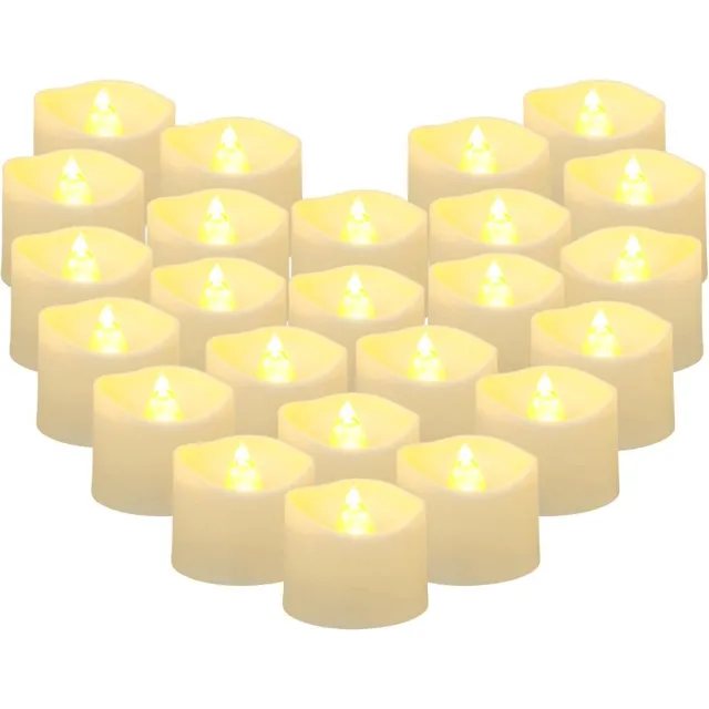 Tovbmup LED-lamp - Flikkerende vlam - Kaarslicht - 24 stuks - Elektrische kerstkaarsen - Geschikt voor kerstbomen, Pasen, bruiloften Wit