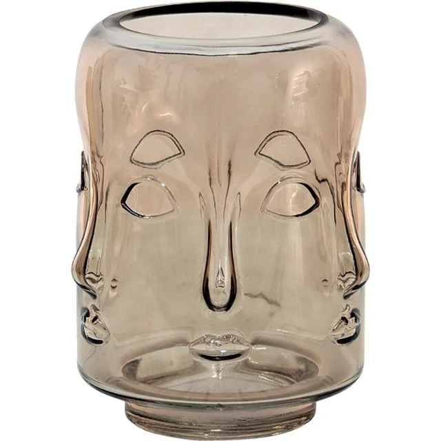 Clayre & Eef Vaas Ø 14x18 cm Bruin Glas