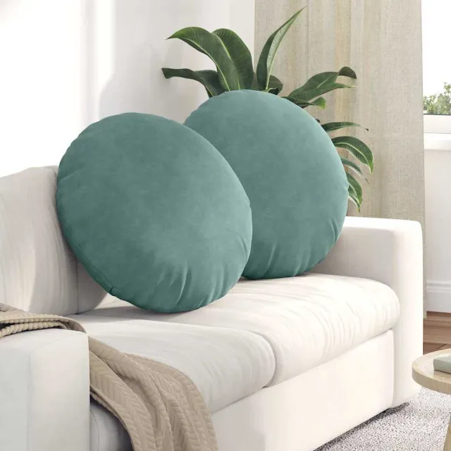 vidaXL Zitkussens 2 st Fluweel Zeegroen Dia. 60 x 21 cm