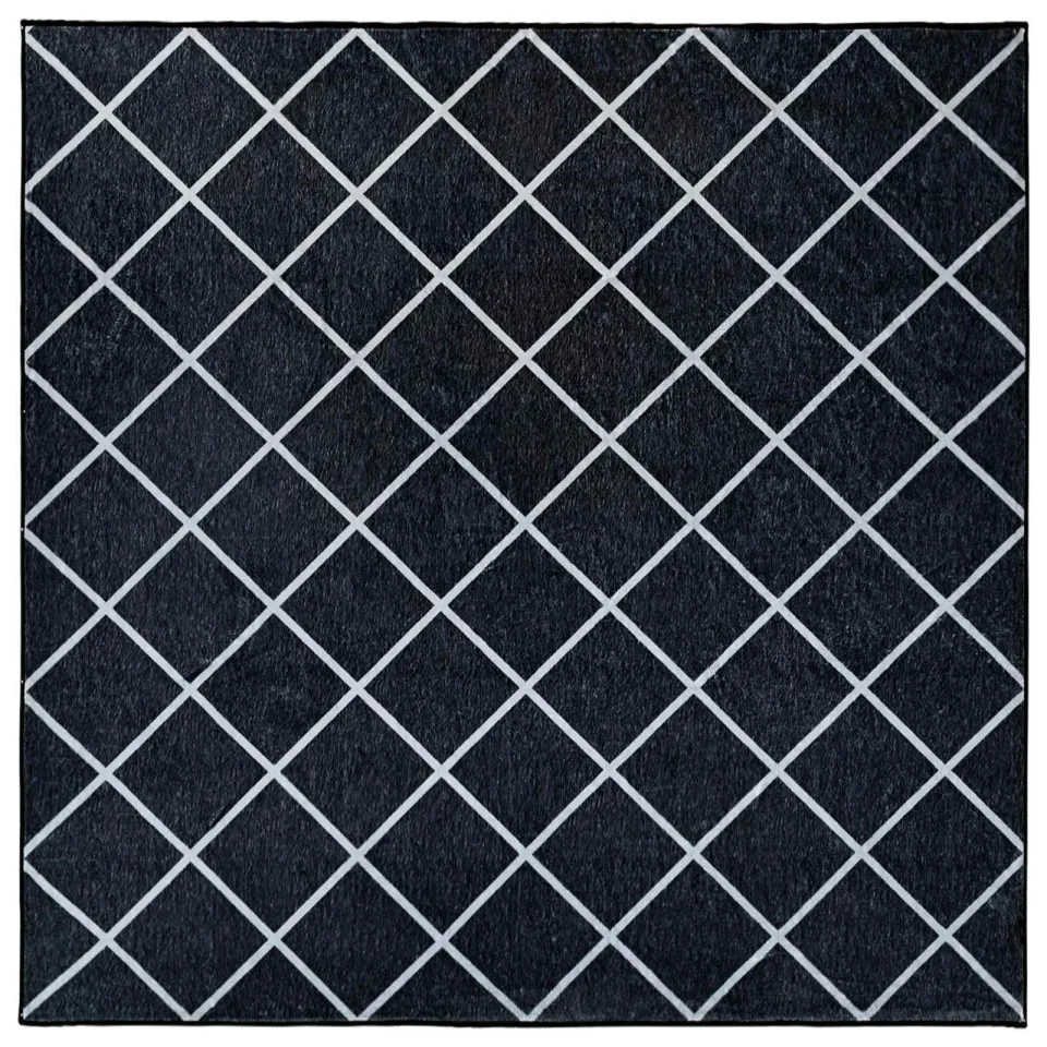 vidaXL Vloerkleed ORIZ Zwart diamantpatroon 160 x 160 cm