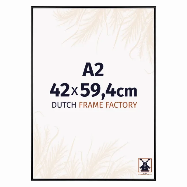 Dutch Frame Factory Fotolijst A2 42x59,4 cm - Aluminium - Zwart Hoogglans - Kampen