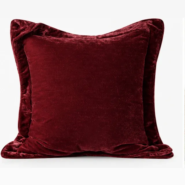 ilgi collection Sierkussen- Luxe fluweel-look - Bordeauxrood - 50 x 50 cm