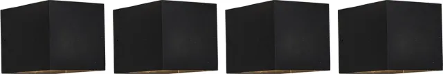 QAZQA transfer - Moderne Wandlamp voor binnen - 4 stuks - D 105 mm - Zwart - Woonkamer | Slaapkamer | Keuken Zwart - set van 4