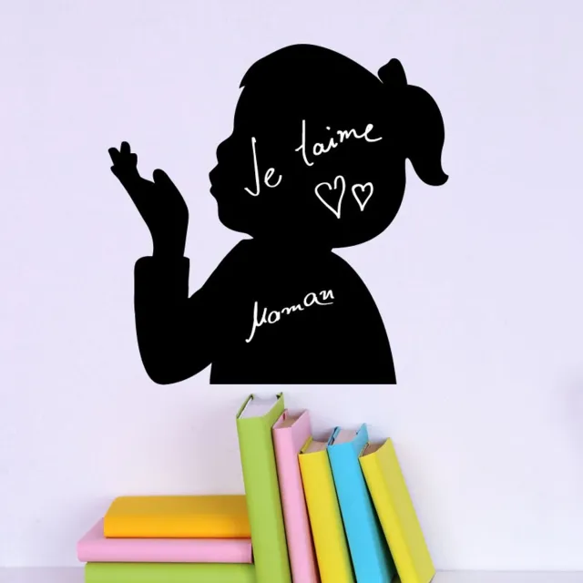 Ambiance Sticker Schoolbordsticker - uitwisbare zelfklevende muurstickers - Kusjes van de kleine - 55x55cm Multi color