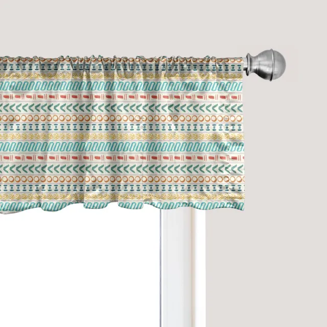 ABAKUHAUS Gestreept raamvalletje, gordijnvalletje voor keuken en slaapkamer met tunnelzoom, 137 cm x 30 cm, meerkleurig Veelkleurig