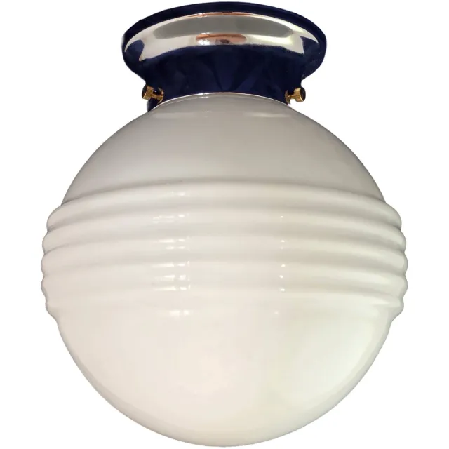 Thomas Klaus Radius - Art Deco Plafondlamp - Glazen Plafonnière - Retro wit