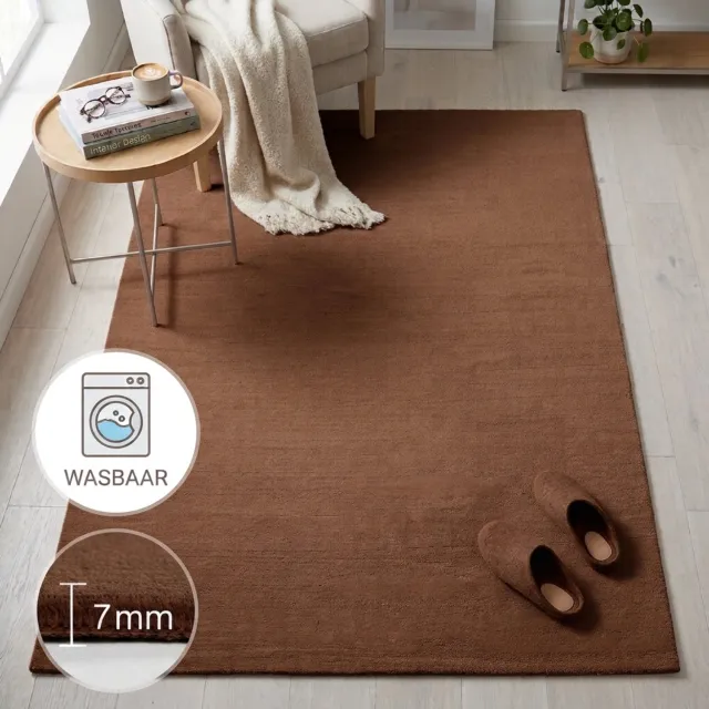 Moonay Istanbul vloerkleed - Laagpolig 7 mm - Wasbaar & antislip - Bruin - 120x170 cm