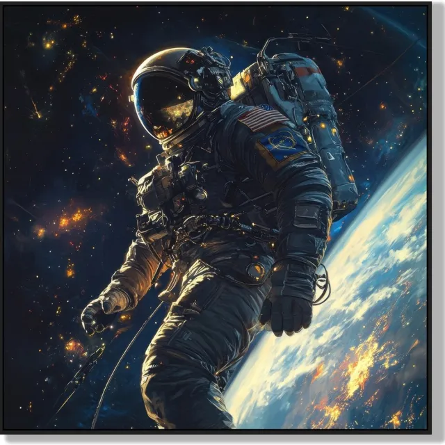 Damn Schilderij 100x100cm astronaut multi