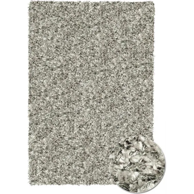 Rugsman Mellow Vloerkleed - Grijs - Rechthoekig, Loper, Rond - Polyester - Woonkamer - Effen - Shaggy - Hoogpolig, Modern