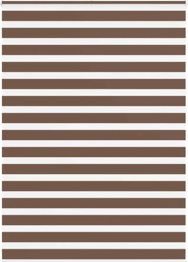 vidaXL Zebra - rolgordijn - 155x230 - cm - stofbreedte - 150,9cm - polyester - bruin