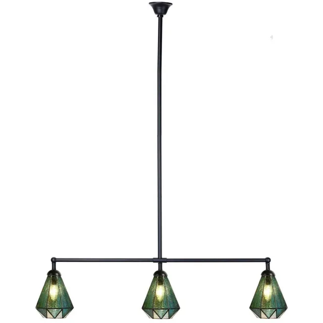 Coloured by Art Tiffany T-lamp 3 lichts Arata Green - Art Deco Trade Groen