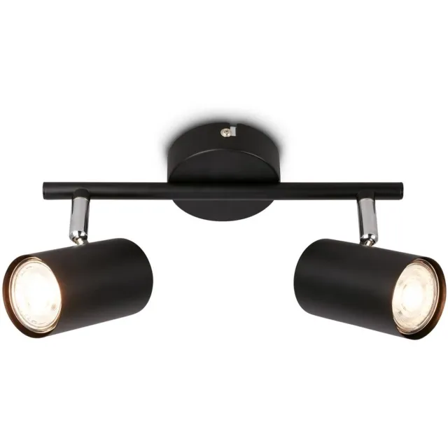 B.K.Licht BRILONER Supo – Opbouwspot – plafondlamp – zwart – zwenkbaar – GU10 fitting – 25,5 cm – max. 9W