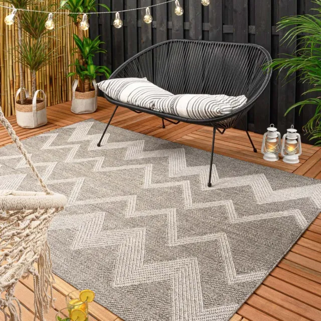 Boho&me Buitenkleed zigzag - Sunny zilver 160x230