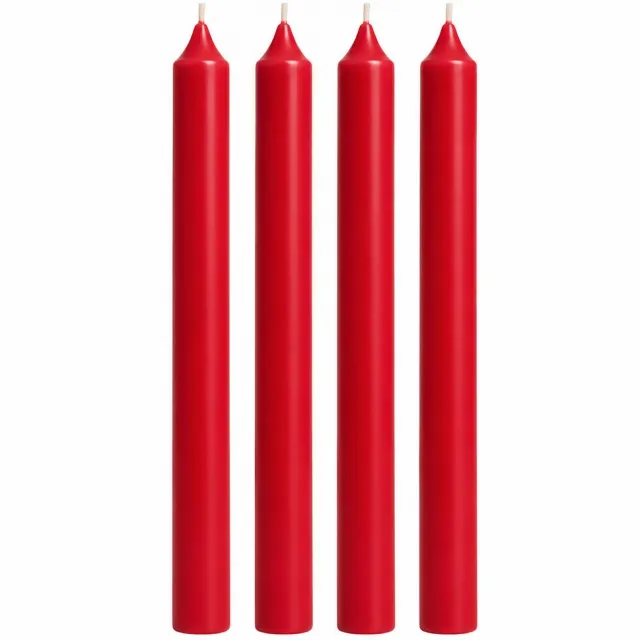 Geur & Klasse Dinerkaarsen Glad – Set van 4 – Santa Red Rood – 25 cm – Handgemaakt – Sojawas