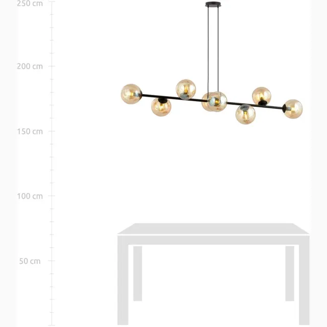 Emibig ROSSI 8 BL MIODOWY - Moderne hanglamp voor sfeervolle verlichting Black