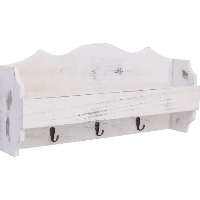 vidaXL Wandkapstok 50x10x23 cm hout wit