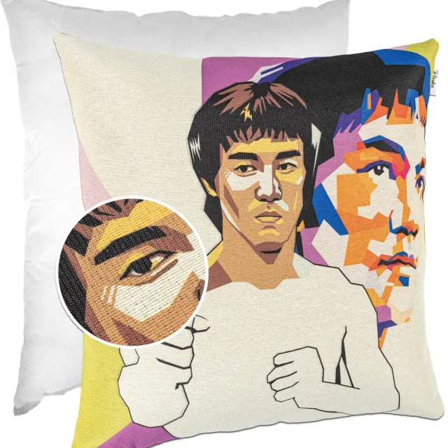 ANRO Bruce Lee Sierkussen 40x40 cm - Gobelin - Inclusief vulling Multicolor