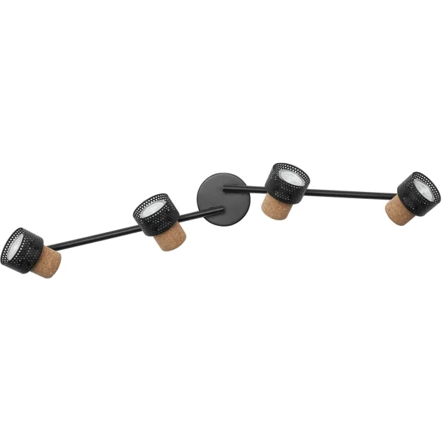 Osram DECOR SPOT CORK, 4 x 3,4W, 920lm, zwart, spot, verstelbare koppen, veelzijdig gebruik, interieurspot, vervangbare ledlampen, dimbaar, warm witte lichtkleur, GU10