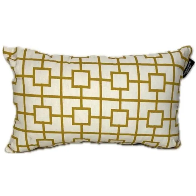 Madison sierkussen 45x25 cm Block white/yellow nvt