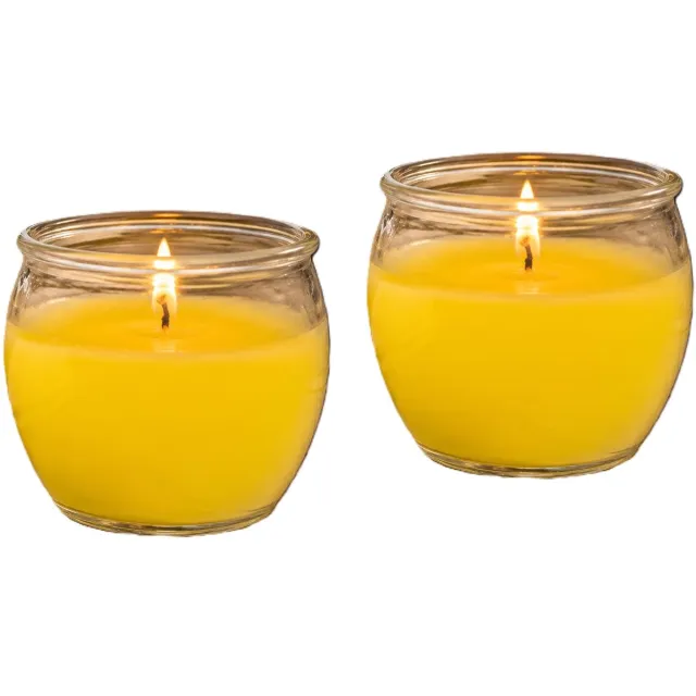 Benson citronellakaars in glas – 2 stuks – Ca. 25 uur per pot geel