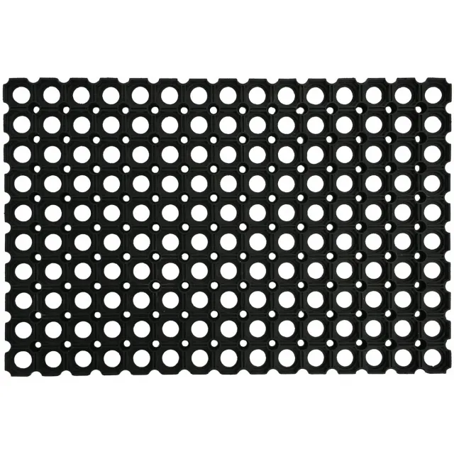 perfect home Schokabsorberende rubberen mat 22 mm - 100x150 cm - Veiligheidsgecertificeerd Zwart