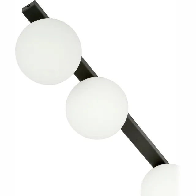 Emibig Aalborg lange plafondlamp zwart met 3 witte bollen E14 - Perfecte verlichting voor elke ruimte Zwartachtig