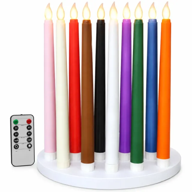 SWGOTA led kaarsen, set van 6, ivoorkleurig, lange vorm met puntige vlamtop en afstandsbedieningsfunctie, voor bruiloften en feestdecoratie