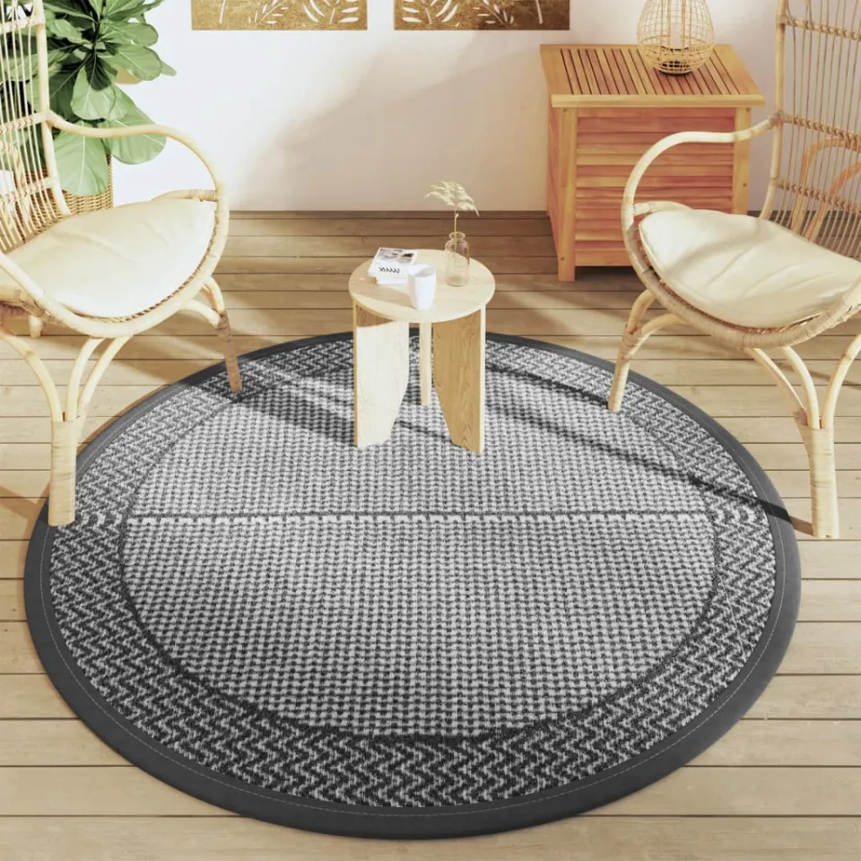 vidaXL Buitenkleed ARAKIL Ø160 cm polypropeen grijs, foto 3