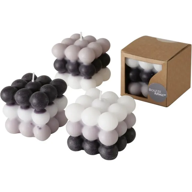 Boltze Home Bubbelkaars multi 6xh5,5cm zw/grijs/wit verschillende
