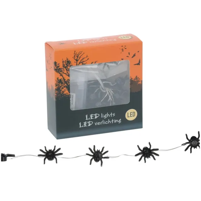 Enesco Halloween led lampjes Spinnetjes - 20 ledjes - halloween decoratie binnen - Op batterijen