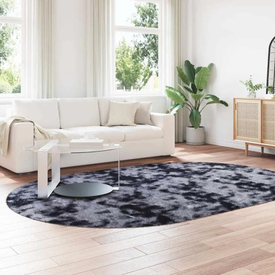 vidaXL Hoogpolig vloerkleed NAVARRA 300x200 cm polyester donkergrijs grijs, foto 3