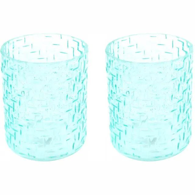 Countryfield Set Countryfield Theelichthouder Luna 11,5 X 13,5 Cm Glas Cyaan - 2 stuks
