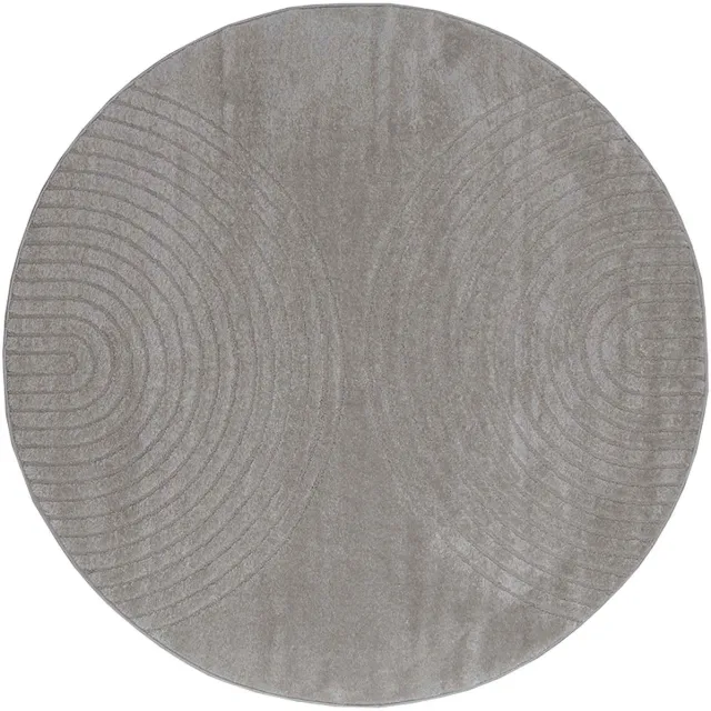 vidaXL Binnen - kleed - GALATI - Grijs - Ø - 160 - CM - Polyester