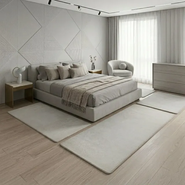 Floordirekt Slaapkamen vloerkleed - Sundae - Set - Creme - 1 Loper 80 x 300 cm + 2 Loper 80 x 150 cm