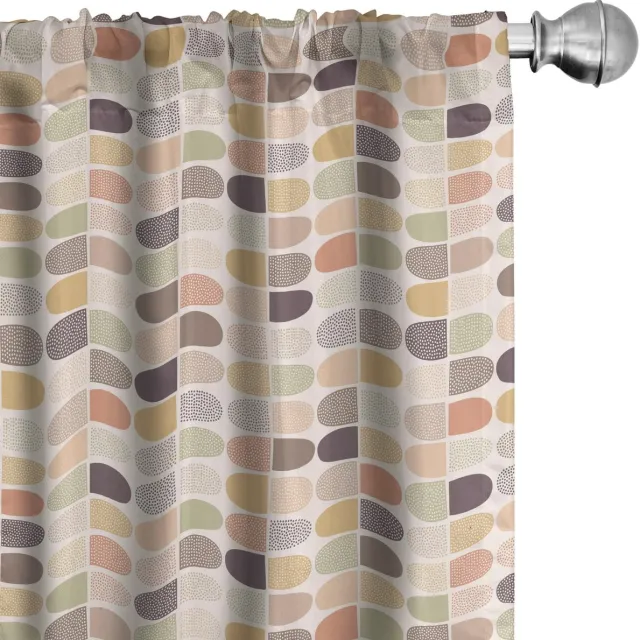ABAKUHAUS Voorhangen – 2-delige set microvezel – halfverduisterend – 75×245 cm – pale zalm multicolor Pale Salmon Multicolor