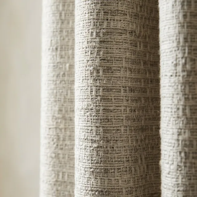 Lampe Textiles Kant en klaar overgordijn - Met plooiband - Lichtdoorlatend/in-between - Ecru/Naturel - Linnenlook - 280x210 cm - Belgisch textiel Ecru Naturel
