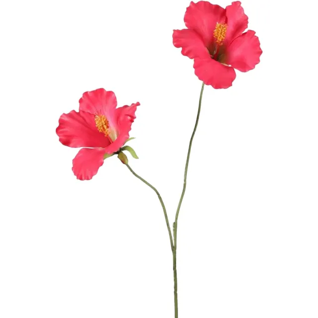 Viv! Home Luxuries Hibiscus - zijden bloem - fuchsia - 83cm Roze