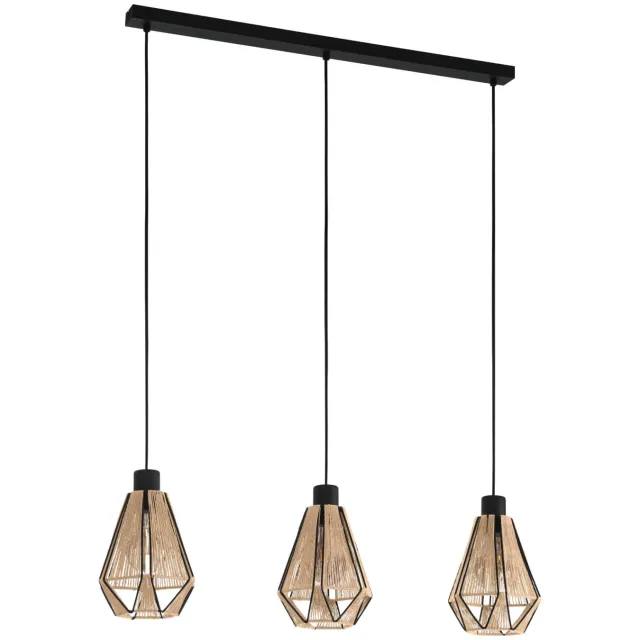 EGLO Adwickle Hanglamp - E27 - 87 cm - Zwart|Bruin Zwart;Lichtbruin;