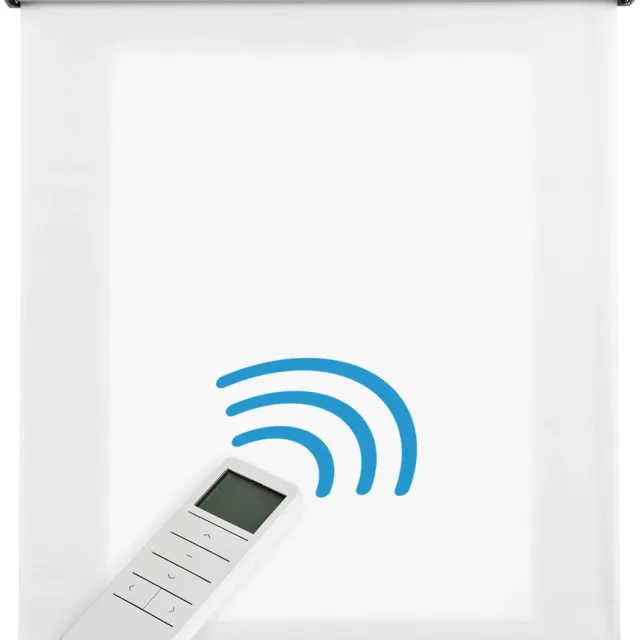 Storesdeco Motorgecontroleerd doorschijnend rolgordijn met batterij, Wit 180x250cm White