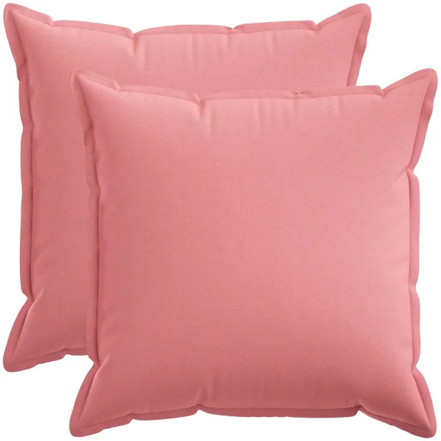 vidaXL Dekenkussen - 2 - st - HOUTEN - Roze - 55 - x - 55 - cm - Faux - Linnen