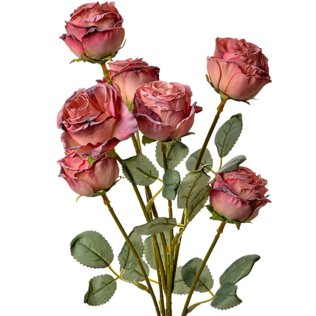 Clayre & Eef Kunstbloem Roos 55 cm Roze Kunststof
