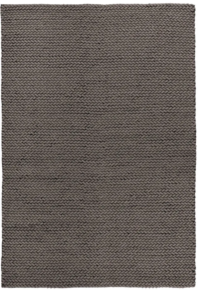 Padiro stijlvol laagpolig vloerkleed 120 x 170 cm - donkergrijs - modern effen ontwerp - voor vloerverwarming - van wol