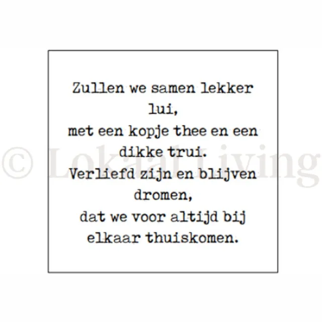 Lokaal Living a4 poster - samen - liefde - gedicht zwart