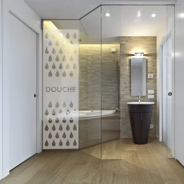 Ambiance Sticker Privacy raamfolie - Douche - Zelfklevende raamfolie voor douchedeuren en ramen - 120x35cm Wit