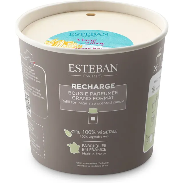 Esteban Classic Ylang Ylang Navulling Geurkaars 450gr Wit